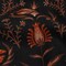 1 Yard Linen and Rayon Woven Black and Orange Floral Print Fabric